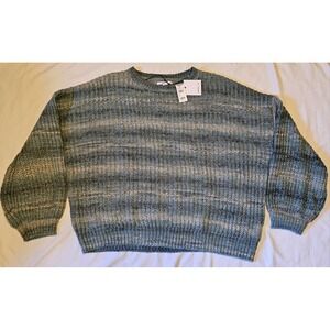 NWT O'Neill Women's Large Knit Sweater Oversized Soft Ombre Green